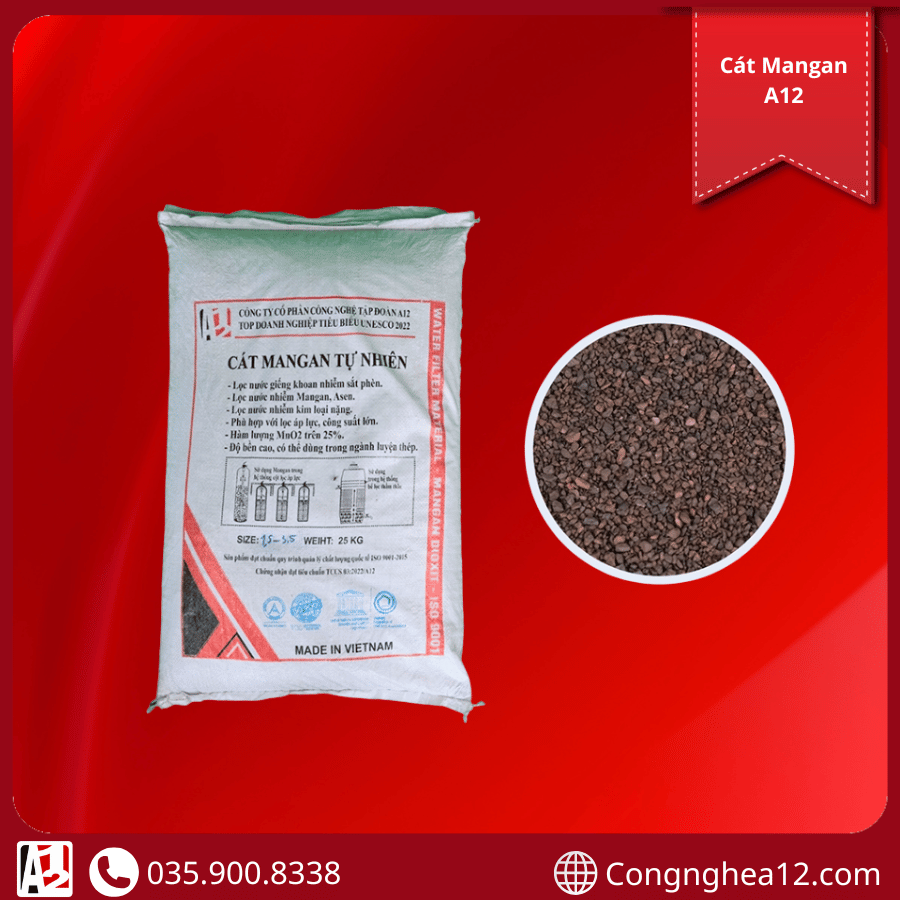 Cát mangan tự nhiên lọc nước A12